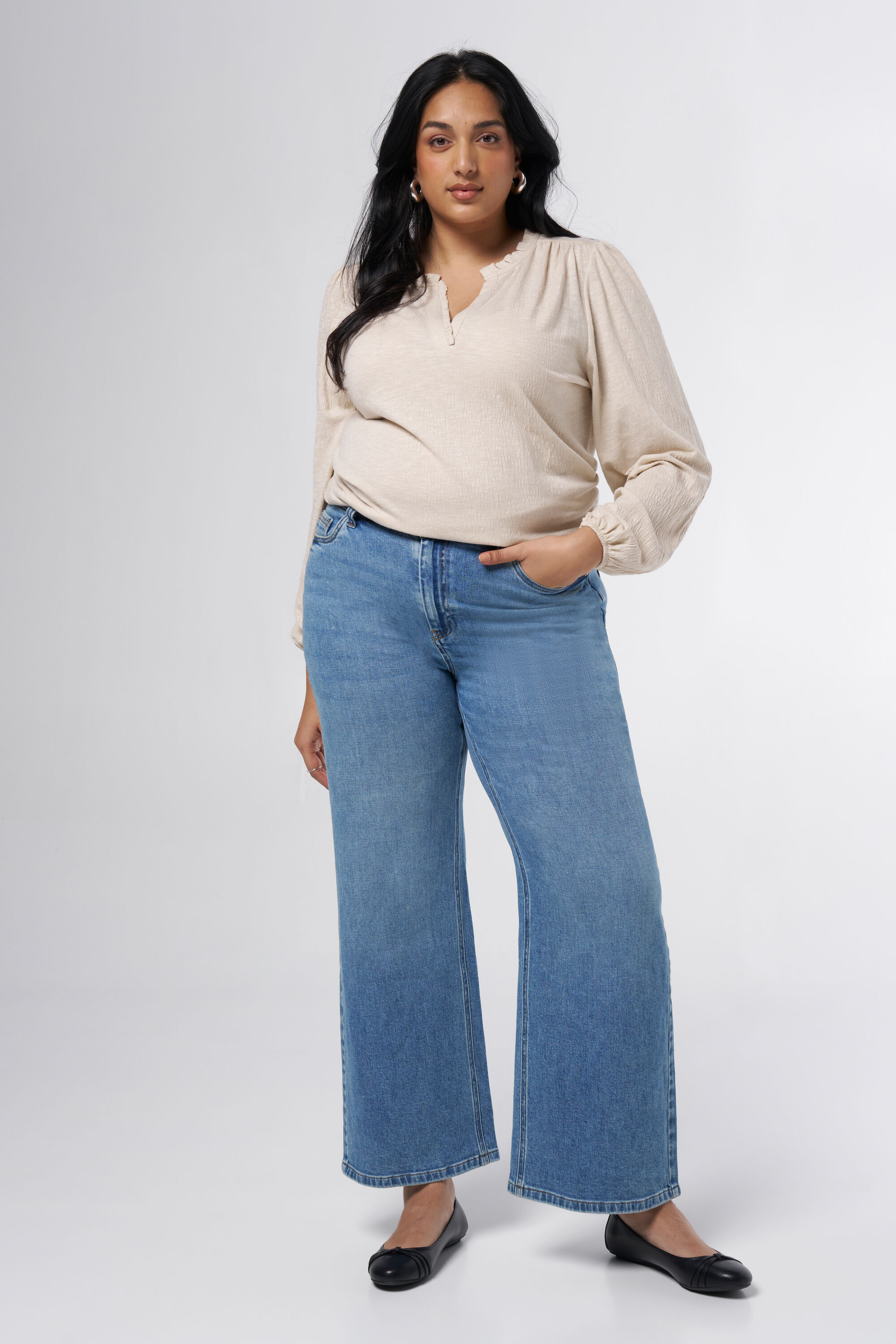 Damen jeans mit weiten beinen Clearance